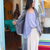 STRIPE BLAZER, GREY - SAAKI