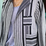 STRIPE BLAZER, GREY - SAAKI