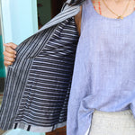 STRIPE BLAZER, GREY - SAAKI