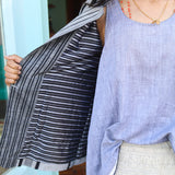 STRIPE BLAZER, GREY - SAAKI