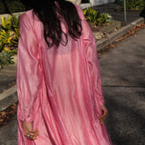 MUSLIN SHIRT DRESS, PINK SILK - SAAKI