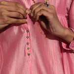 MUSLIN SHIRT DRESS, PINK SILK - SAAKI