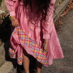 MUSLIN SHIRT DRESS, PINK SILK - SAAKI