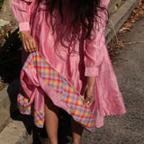 MUSLIN SHIRT DRESS, PINK SILK - SAAKI