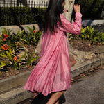 MUSLIN SHIRT DRESS, PINK SILK - SAAKI