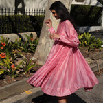 MUSLIN SHIRT DRESS, PINK SILK - SAAKI