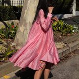 MUSLIN SHIRT DRESS, PINK SILK - SAAKI