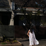 MUSLIN JAMDANI//CHECK DRESS, WHITE SLEEVELESS - SAAKI