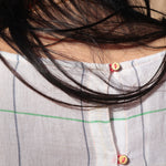 PLEATED BABYDOLL DRESS, WHITE CHECK - SAAKI