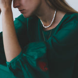 MOSS DRESS, SILK EMERALD GREEN