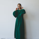 MOSS DRESS, SILK EMERALD GREEN