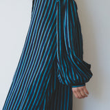 JASMINE DRESS, BLUE PINSTRIPE COTTON