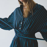 JASMINE DRESS, BLUE PINSTRIPE COTTON