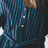 JASMINE DRESS, BLUE PINSTRIPE COTTON