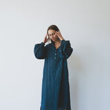 JASMINE DRESS, BLUE PINSTRIPE COTTON