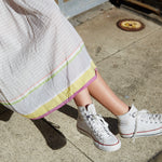 STRIPE SLIP DRESS, WHITE - SAAKI