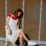 STRIPE SLIP DRESS, WHITE - SAAKI