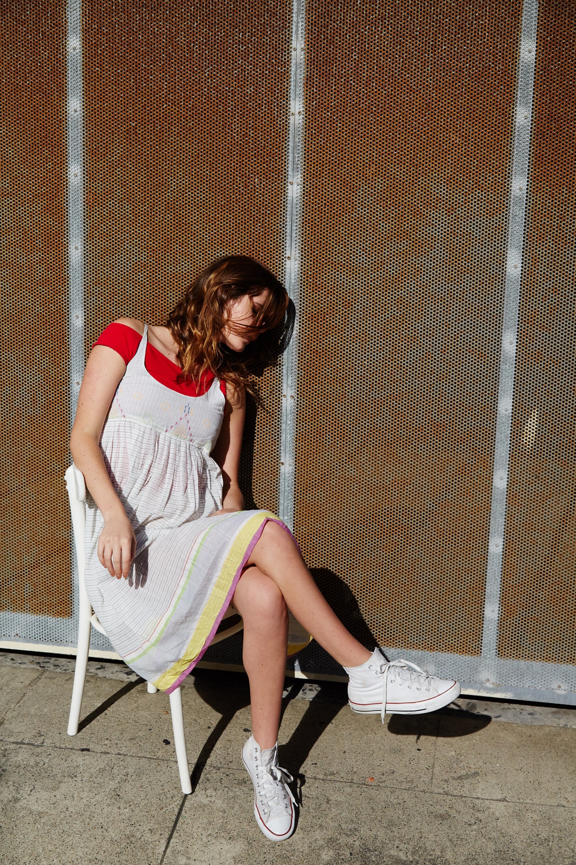 STRIPE SLIP DRESS, WHITE - SAAKI