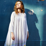 STRIPE PLEAT DRESS, WHITE/BLACK - SAAKI