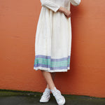 SHEER PLEAT DRESS, ECRU - SAAKI