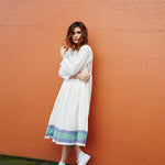SHEER PLEAT DRESS, ECRU - SAAKI