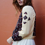 VINTAGE EMBROIDERY BOMBER JACKET, LIME YELLOW SILK - SAAKI
