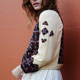 VINTAGE EMBROIDERY BOMBER JACKET, LIME YELLOW SILK - SAAKI
