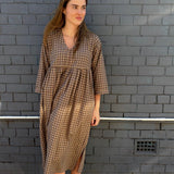 MOONFLOWER DRESS // BEIGE CHECK