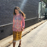 ROSE SKIES SHIRT,  PINK CUPRO TIE DYE