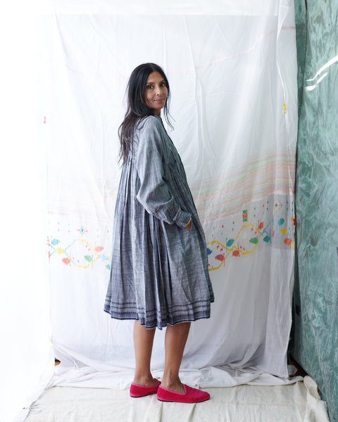 AJE SHIRT DRESS, GREY COTTON