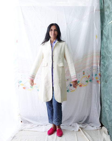 VELA COAT, IVORY WOOL