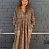 MOONFLOWER DRESS // BEIGE CHECK