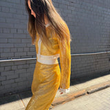 COMET CROP JACKET, GOLD // IVORY SEQUIN // ORGANZA
