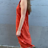 ALICE TANK DRESS, BURNT ORANGE JAMDANI COTTON