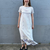 NILA SWING DRESS, IVORY // INDIGO JAMDANI COTTON