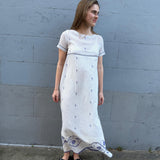 NILA SWING DRESS, IVORY // INDIGO JAMDANI COTTON