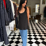 TARA CAMI / / BLACK SILK