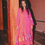 ARA DRESS, JAMDANI PINK COTTON
