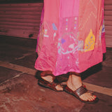 ARA DRESS, JAMDANI PINK COTTON