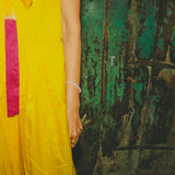 MAJA DRESS, GOLD//FUCHSIA SILK