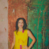 MAJA DRESS, GOLD//FUCHSIA SILK