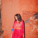 PEONY DRESS, FUCHSIA SILK