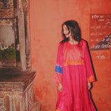 PEONY DRESS, FUCHSIA SILK