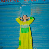 BASIL DRESS, LIME GREEN SILK