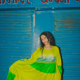 BASIL DRESS, LIME GREEN SILK
