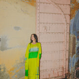BASIL DRESS, LIME GREEN SILK