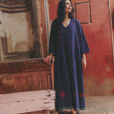 MINAR  DRESS, INDIGO COTTON