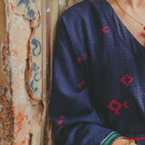 MINAR  DRESS, INDIGO COTTON