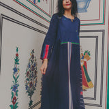 URSULA  DRESS, INDIGO COTTON