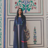 URSULA  DRESS, INDIGO COTTON